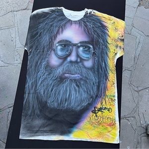 Jerry Garcia Grateful Dead 1 of 1 Airbrushed Shirt Painted in 1992 vintage